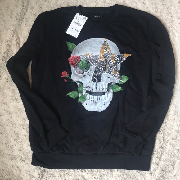 zara skull sweatshirt